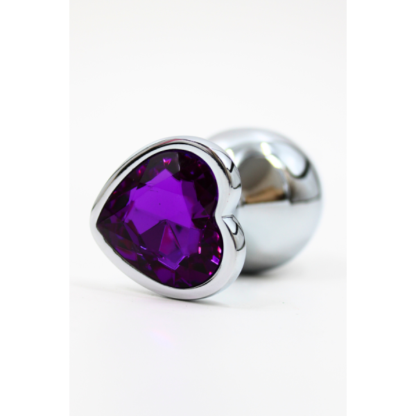 Plug bijou en aluminium bijou coeur violet Medium LOVELY 